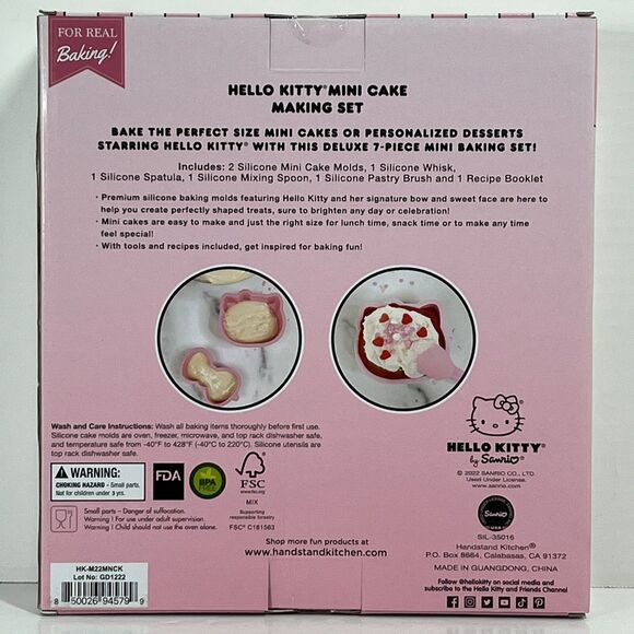Hello Kitty Mini Cake Making Set 7 Piece 2 Silicone Molds Wisk Spatula and More - Picture 8 of 9